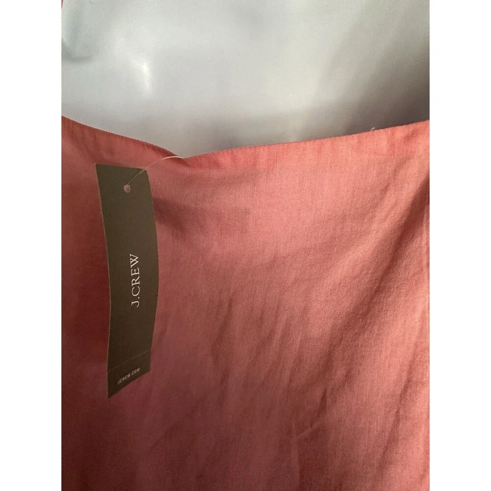 NWT J. Crew Pink Sheer Organic Cotton High /Low Dress Handkerchief Hem